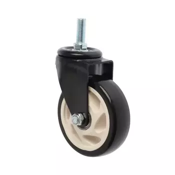 Колесо мебельное тундра, d=100 мм, поворотное, с футоркой 1230 мм, без тормоза, черное