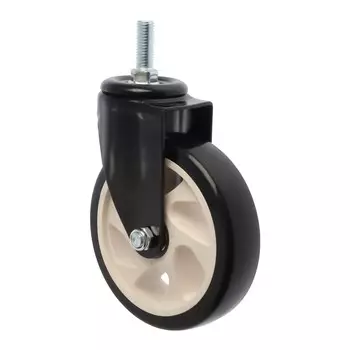 Колесо мебельное тундра, d=125 мм, поворотное, с футоркой 1230 мм, без тормоза, черное