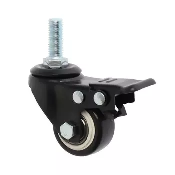 Колесо мебельное тундра, d=40 мм, поворотное, с футоркой 1025 мм, с тормозом, черное