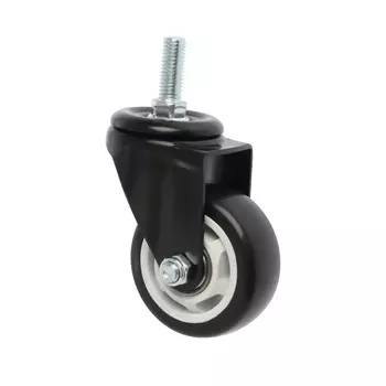 Колесо мебельное тундра, d=75 мм, поворотное, с футоркой 1230 мм, без тормоза, черное