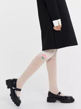 Колготки детские молочно-бежевые с имитацией гольфов