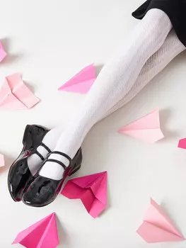 Колготки детские белые ажурные