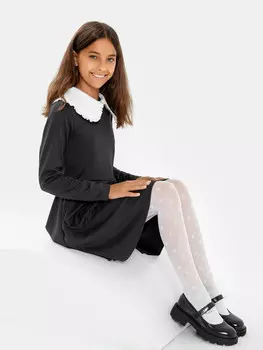 Колготки детские белые с рисунком в виде крупных горошков