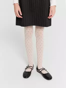 Колготки детские белые в мелкий горошек