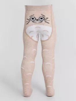 Колготки детские бежевые с узором