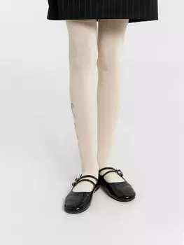 Колготки детские кремовые с узором