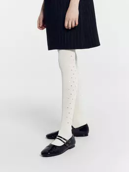 Колготки детские молочно-бежевые со звездочками