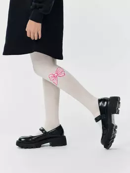 Колготки детские розовые с бантиком
