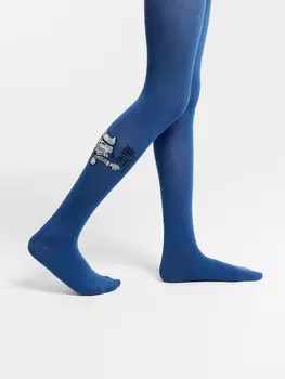 Колготки детские синие с рисунком в виде ниндзи