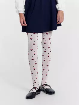 Колготки детские зефирно-розовые с рисунком в виде минни маус