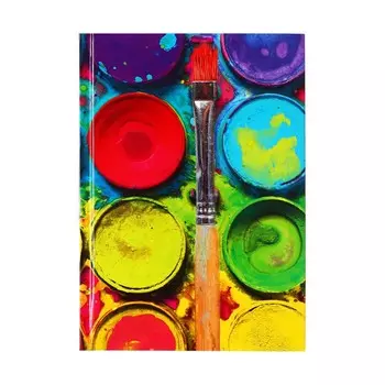 Колледж-тетрадь в твердой обложке 7бц, а5, 80 листов, яркие цвета. краски, блок в клетку, глянцевая ламинация