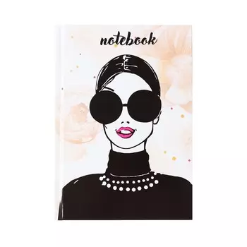 Колледж-тетрадь в твердой обложке 7бц, а5, 80 листов, фешн очки, блок в клетку, глянцевая ламинация