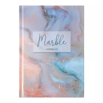 Колледж-тетрадь в твердой обложке 7бц, а5, 80 листов, marble, блок в клетку, глянцевая ламинация