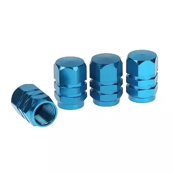 Колпачок на вентиль torso, сине-голубой, набор 4 шт