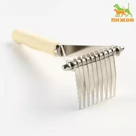 Колтунорез-грабли wood, 9 лезвий, деревянная ручка