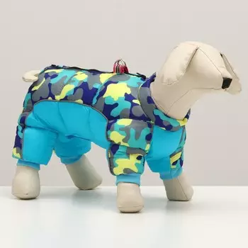 Комбинезон принтованный с замком на спине, размер 18 (дс 31, ог 46, ош 38 см), голубой