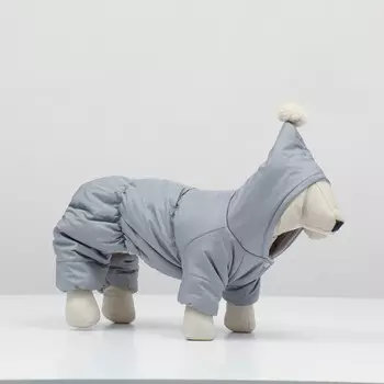 Комбинезон зимний для животных, флис, 2xl (дс 34-36, ош 34-36, ог 44-48 см), серый