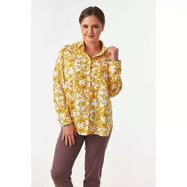 Комфортная блуза рубашка с длинными рукавами