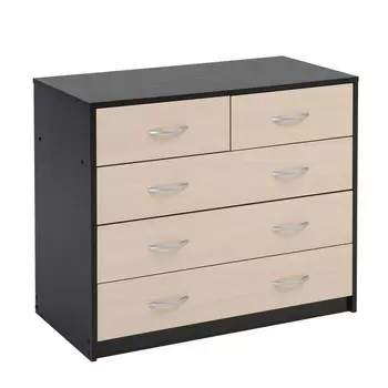 Комод 5 ящиков, 900х480х800, венге темный/венге светлый