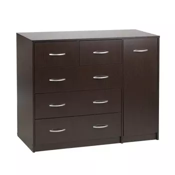 Комод 5 ящиков с дверью 1100х480х900 венге темный