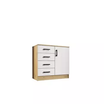 Комод эра (к800-1д), 800х830х440 дуб вотан/белый