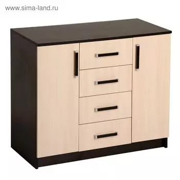 Комод аура, 820х1000х440, венге/дуб молочный