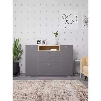 Комод ланс, 1492х432х1005, графит/дуб бунратти