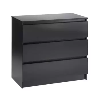 Комод с 3-мя ящиками мадера, 800х420х775, черный