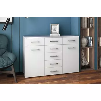 Комод виго-4, 1200х840х440, белый/белый