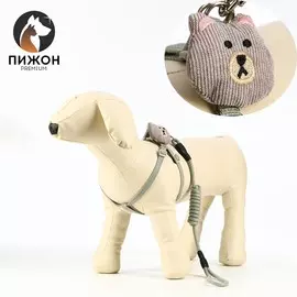 Комплект амуниции с игрушкой и круглым поводоком 120 х 1 см, ош 22-38 см, ог 22-38 см, зеленый 71490