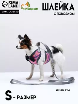 Комплект амуниции с мягкой шлейкой, s, поводок 1201 см, ош 20-40 см, ог 30-44 см, розовый