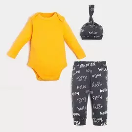 Комплект боди шапочка брюки