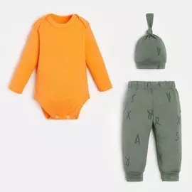 Комплект боди шапочка брюки