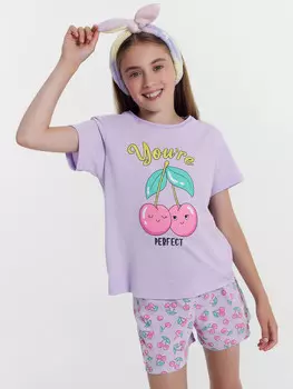 Комплект для девочек (футболка, шорты)