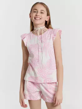 Комплект для девочек с растительным принтом