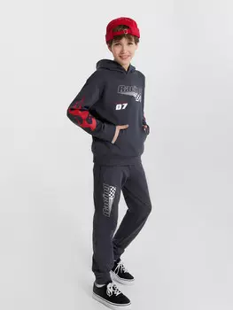 Комплект для мальчиков серый с принтом и надписью