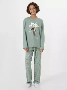 Комплект для мальчиков зеленый с надписью