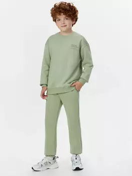 Комплект для мальчиков зеленый: свитшот и брюки