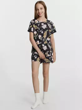 Комплект домашний для девочек с цветочным принтом