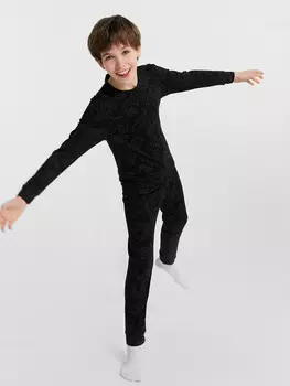 Комплект домашний для мальчиков черный с принтом