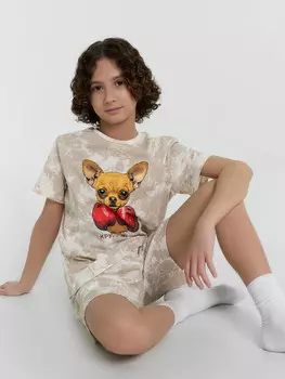 Комплект домашний для мальчиков с принтом и надписью