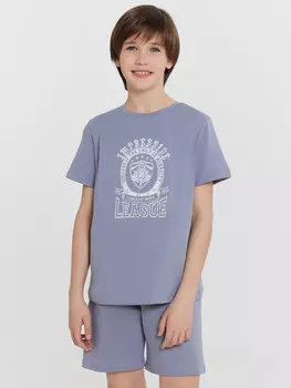 Комплект домашний для мальчиков сиреневый с принтом
