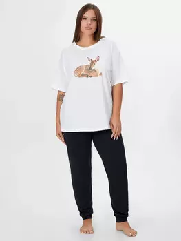 Комплект домашний: футболка и брюки с принтом