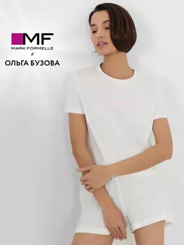 Комплект домашний mark formelle x ольга бузова белый с надписью
