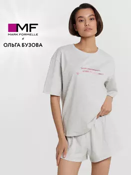 Комплект домашний mark formelle x ольга бузова серый с надписью