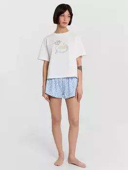Комплект домашний женский: футболка и шорты