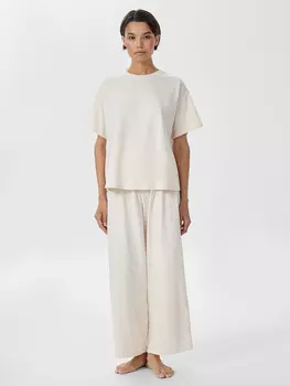 Комплект домашний женский молочный с надписью