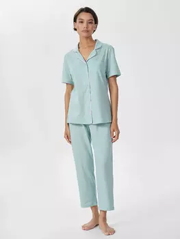 Комплект домашний женский мятный в полоску