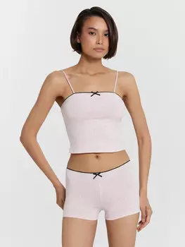 Комплект домашний женский розовый с бантиками