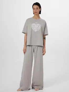 Комплект домашний женский с принтом сердце